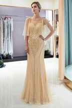 Mermaid Sweetheart Illusion Neckline Sequins Beading Evening Dresses by misshow.com