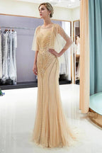 Mermaid Sweetheart Illusion Neckline Sequins Beading Evening Dresses by misshow.com