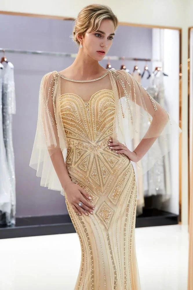 Mermaid Sweetheart Illusion Neckline Sequins Beading Evening Dresses by misshow.com