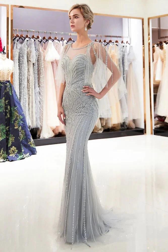 Mermaid Sweetheart Illusion Neckline Sequins Beading Evening Dresses by misshow.com