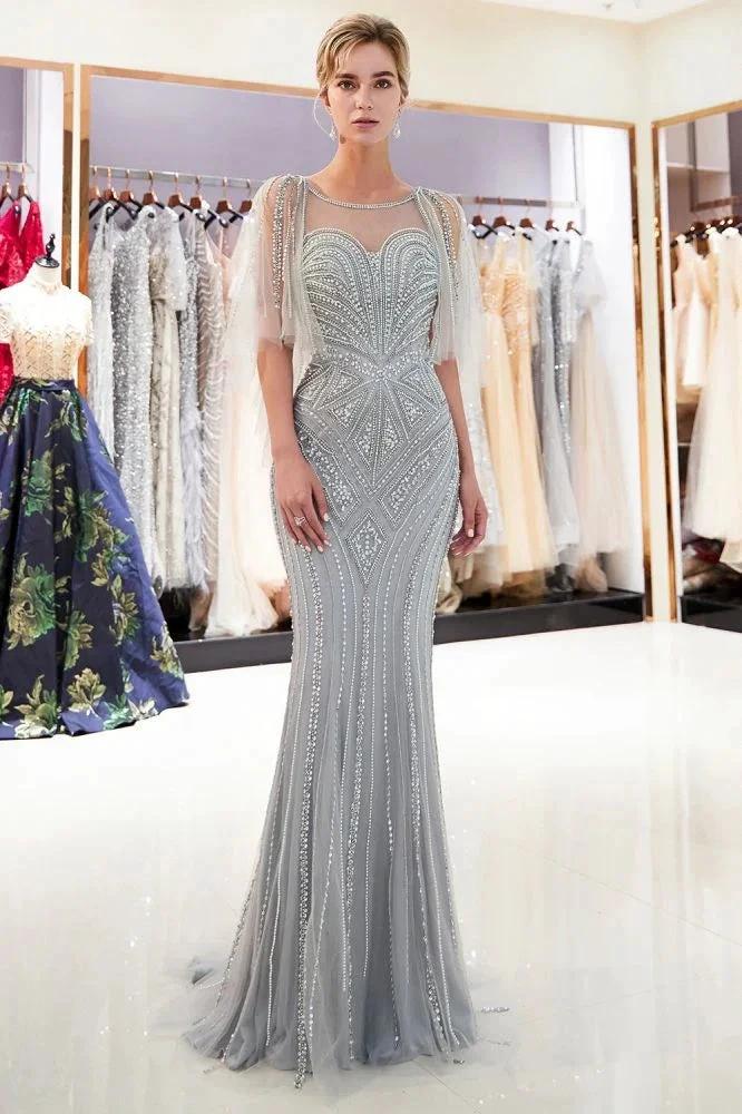 Mermaid Sweetheart Illusion Neckline Sequins Beading Evening Dresses by misshow.com