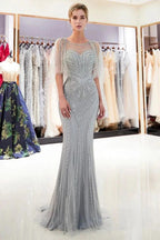 Mermaid Sweetheart Illusion Neckline Sequins Beading Evening Dresses by misshow.com