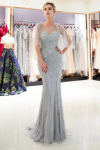 Mermaid Sweetheart Illusion Neckline Sequins Beading Evening Dresses by misshow.com