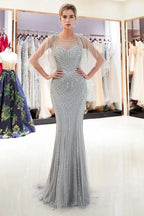 Mermaid Sweetheart Illusion Neckline Sequins Beading Evening Dresses by misshow.com