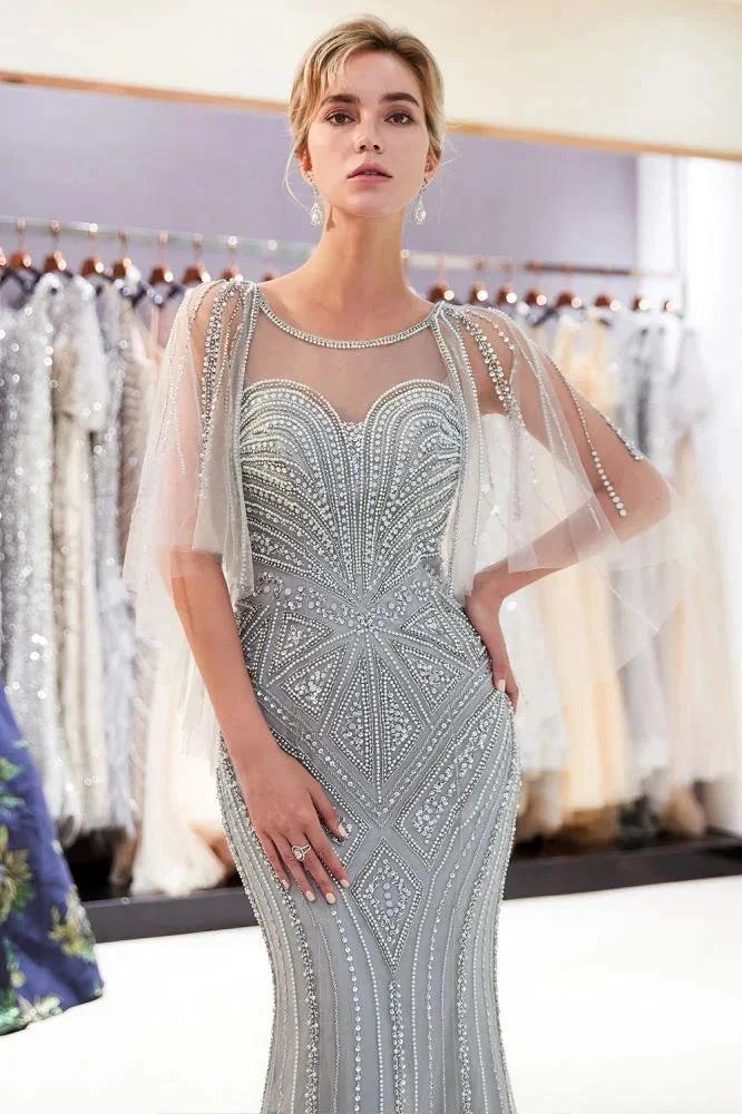 Mermaid Sweetheart Illusion Neckline Sequins Beading Evening Dresses by misshow.com