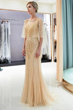 Mermaid Sweetheart Illusion Neckline Sequins Beading Evening Dresses by misshow.com
