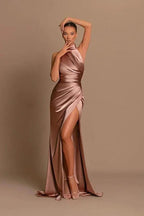 Modern Long A-line High Neck Sleeveless Prom Dress With Slit by misshow.com