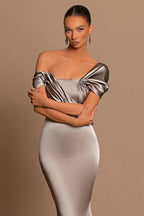 Modern Long Mermaid Off-the-shoulder Prom Dress With Train by misshow.com