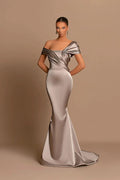Modern Long Mermaid Off-the-shoulder Prom Dress With Train by misshow.com