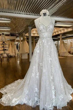 Modern Spaghetti Straps A-Line Wedding dresses With Lace by misshow.com