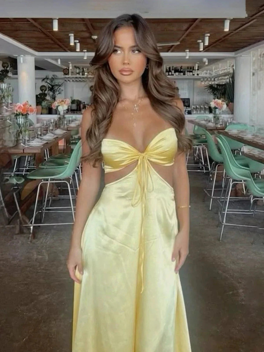 Nadine | PInk Strapless Back Tie Satin A-line Prom Dress by KissProm