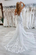 New Long Mermaid Off-the-shoulder Lace Sleeveless Wedding Dresses by misshow.com