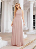 Numbersea Chiffon A-line Sequin Evening Dress Floor Length Formal Prom Gowns Long Sleeves SEA28076 by numbersea
