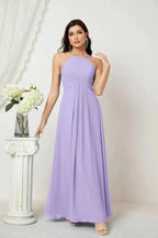 Numbersea Chiffon Halter Bridesmaid Dresses Long A-Line Formal Evening Dress 2805 by numbersea