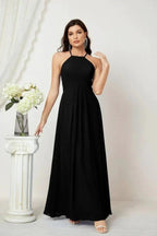 Numbersea Chiffon Halter Bridesmaid Dresses Long A-Line Formal Evening Dress 2805 by numbersea