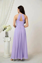 Numbersea Chiffon Halter Bridesmaid Dresses Long A-Line Formal Evening Dress 2805 by numbersea