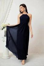 Numbersea Chiffon Halter Bridesmaid Dresses Long A-Line Formal Evening Dress 2805 by numbersea