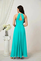 Numbersea Chiffon Halter Bridesmaid Dresses Long A-Line Formal Evening Dress 2805 by numbersea