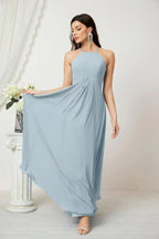 Numbersea Chiffon Halter Bridesmaid Dresses Long A-Line Formal Evening Dress 2805 by numbersea
