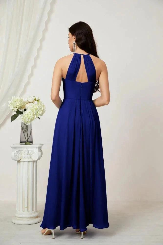 Numbersea Chiffon Halter Bridesmaid Dresses Long A-Line Formal Evening Dress 2805 by numbersea