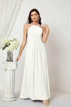Numbersea Chiffon Halter Bridesmaid Dresses Long A-Line Formal Evening Dress 2805 by numbersea