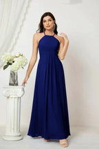 Numbersea Chiffon Halter Bridesmaid Dresses Long A-Line Formal Evening Dress 2805 by numbersea