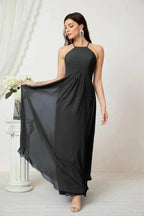Numbersea Chiffon Halter Bridesmaid Dresses Long A-Line Formal Evening Dress 2805 by numbersea