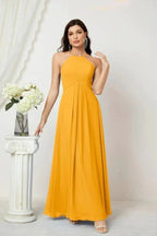 Numbersea Chiffon Halter Bridesmaid Dresses Long A-Line Formal Evening Dress 2805 by numbersea