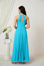 Numbersea Chiffon Halter Bridesmaid Dresses Long A-Line Formal Evening Dress 2805 by numbersea