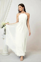 Numbersea Chiffon Halter Bridesmaid Dresses Long A-Line Formal Evening Dress 2805 by numbersea