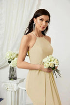 Numbersea Chiffon Halter Bridesmaid Dresses Long A-Line Formal Evening Dress 2805 by numbersea