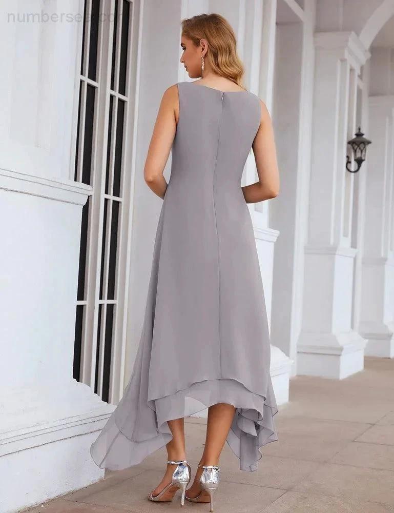 Sunnderly Chiffon Plus Size Mother of Bride Dresses with Jacket Formal Dresses for Wedding SY28073 by numbersea