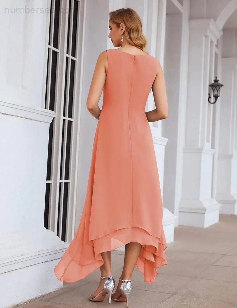 Sunnderly Chiffon Plus Size Mother of Bride Dresses with Jacket Formal Dresses for Wedding SY28073 by numbersea