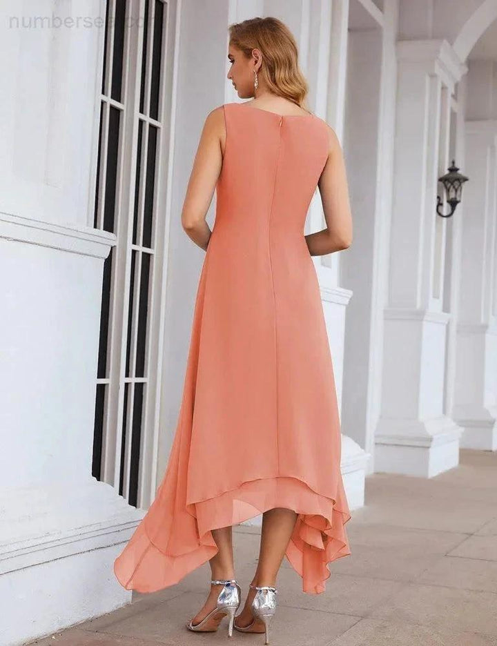 Sunnderly Chiffon Plus Size Mother of Bride Dresses with Jacket Formal Dresses for Wedding SY28073 by numbersea