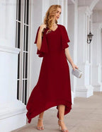 Sunnderly Chiffon Plus Size Mother of Bride Dresses with Jacket Formal Dresses for Wedding SY28073 by numbersea