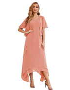 Sunnderly Chiffon Plus Size Mother of Bride Dresses with Jacket Formal Dresses for Wedding SY28073 by numbersea
