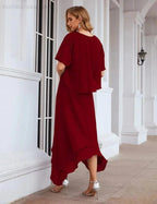 Sunnderly Chiffon Plus Size Mother of Bride Dresses with Jacket Formal Dresses for Wedding SY28073 by numbersea