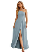 Numbersea One Shoulder Chiffon Bridesmaid Dresses Long Formal Homecoming Prom Gowns for Women Party Wedding Evening SEA28052 by numbersea