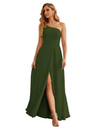 Numbersea One Shoulder Chiffon Bridesmaid Dresses Long Formal Homecoming Prom Gowns for Women Party Wedding Evening SEA28052 by numbersea