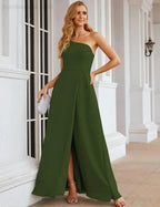 Numbersea One Shoulder Chiffon Bridesmaid Dresses Long Formal Homecoming Prom Gowns for Women Party Wedding Evening SEA28052 by numbersea