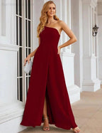 Numbersea One Shoulder Chiffon Bridesmaid Dresses Long Formal Homecoming Prom Gowns for Women Party Wedding Evening SEA28052 by numbersea