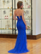 Evie |Mermaid Sweetheart Neck Lace Long Prom Dress With Appliques by KissProm