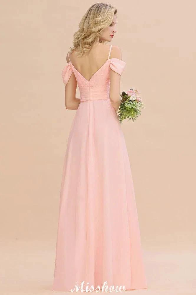 Off Shoulde straps Aline Bridesmaid Dress Chiffon Maid of Honor Dress by misshow.com