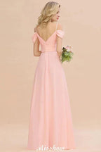 Off Shoulde straps Aline Bridesmaid Dress Chiffon Maid of Honor Dress by misshow.com
