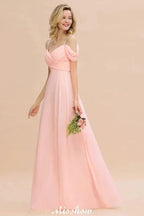 Off Shoulde straps Aline Bridesmaid Dress Chiffon Maid of Honor Dress by misshow.com
