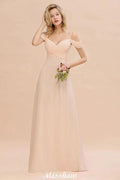 Off Shoulde straps Aline Bridesmaid Dress Chiffon Maid of Honor Dress by misshow.com