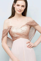 Off-shoulder A-line Sweetheart Spaghetti Long Sequins Chiffon Prom Dresses by misshow.com