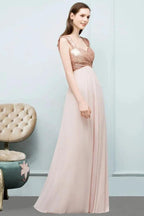 Off-shoulder A-line Sweetheart Spaghetti Long Sequins Chiffon Prom Dresses by misshow.com