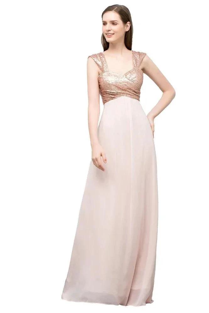 Off-shoulder A-line Sweetheart Spaghetti Long Sequins Chiffon Prom Dresses by misshow.com