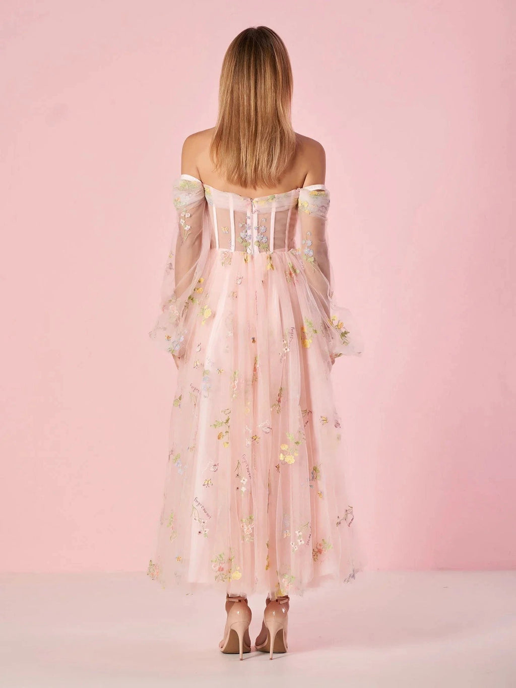 Sweetheart Neck Off the Shoulder Embroidered Tulle Prom Dress by Anne of Brittany
